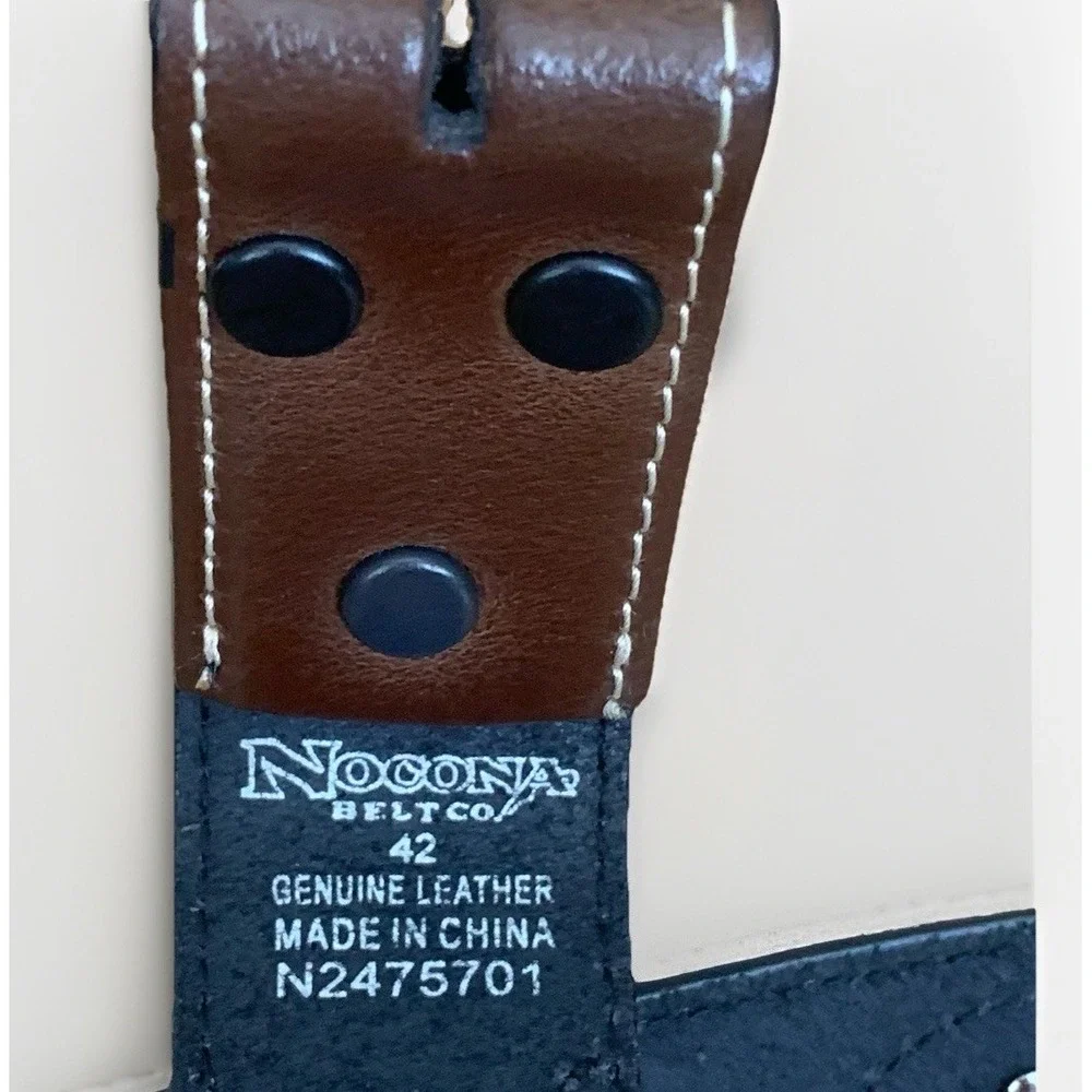 Nocona‎ Western Cowboy Aztec Ribbon Leather BELT 42